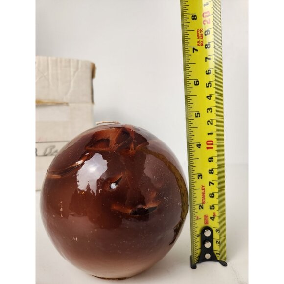 Vintage 5" Round Scented Wax Candle Brown Sphere - Picture 4 of 6